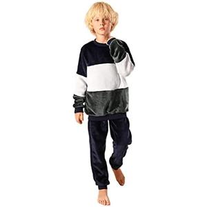 V.&GRIN Boys Fleece Pajamas, Soft Cozy Pullover Sweatshirt Pants Set for Kids 7-8 Years