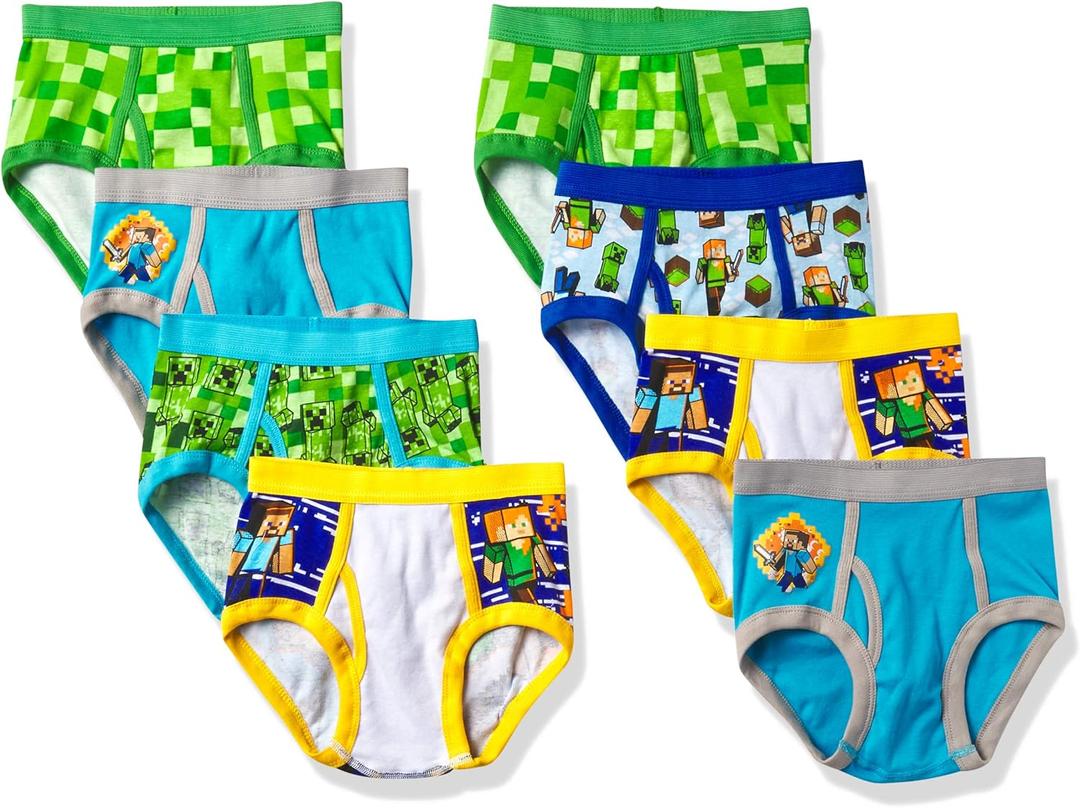 Minecraft Boys' Ultimate Gamer 8-Pack 100% Combed Cotton Briefs (6)
