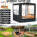Sandbox Cover,48 W x 48 D x 52 H,Suitable for Children's Wooden Sandboxes with Canopy,Can be Used Without Disassembly,900D Heavy Duty UV Resistant Wooden Sandbox Cover.