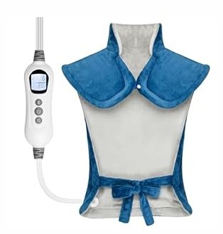 WUGE Mothers Day Gifts for Mom, Heating Pad for Neck Shoulder and Back, Birthday Gift for Women Men, Deeper Pain Relief, Large Weighted Heat Pad, ETL Certified, Blue