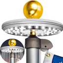Flag Pole Light Solar Powered - 26 LED Solar Light for Flagpole - Light Up American Flag Outdoor with Solar Flag Pole Light from Dusk to Dawn for 12 Hours - 100% Coverage Silver Flag Light (Silver) (8 inches 26LED)