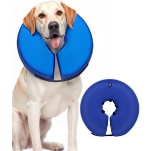 MIDOG Soft Inflatable Dog Cone, Donut E-Collar Alternative for After Surgery, Prevents Licking, Allowing Normal Eating & Vision, Comfortable Recovery Collar for Small Medium Large Dogs & Cats, Dark Blue-XL