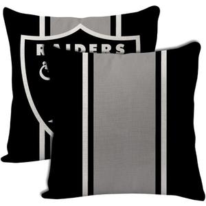 2pcs Football Style Throw Pillow Covers 18 x 18 Inch Linen Material Pillow Case Decoration for Las Vegas Home Sofa Couch