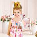 2 x Princess Peach Crown Accessories Kit - 5 PCS Princess Peach Dress Up Costume Set for Girls' Birthday Party Supplies & Cosplay