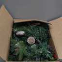 2 Pack 24" Lighted Outdoor Christmas Tree Urn Fillers Holiday Planters with Timer 8 Mode Warm & Colorful Light 6 Style Branches Eucalyptus Pinecones Red Berries Tripod Stake Front Porch Indoor Decor