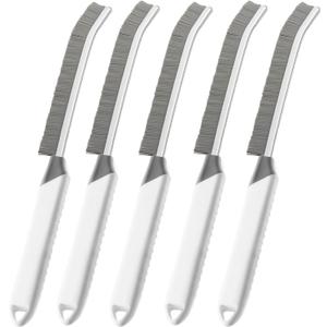2 x Crevice Cleaning Brush Bathroom Tile Groove Gap Cleaning Brush Premium Crevice Cleaning Tool Aluminum Support with 15 Angled Head-Grout Thin Brush,Kitchen & Bathroom Tool (5PCS)