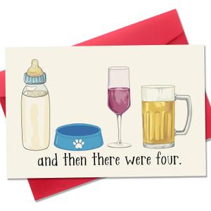 5 x Cute Funny Baby Shower Card for New Mom Dad Parents New Baby Arrival Gifts Congrats Pregnancy Card