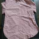 Womens Sexy Open Front Button Long Sleeve Blouses (Pink, L)