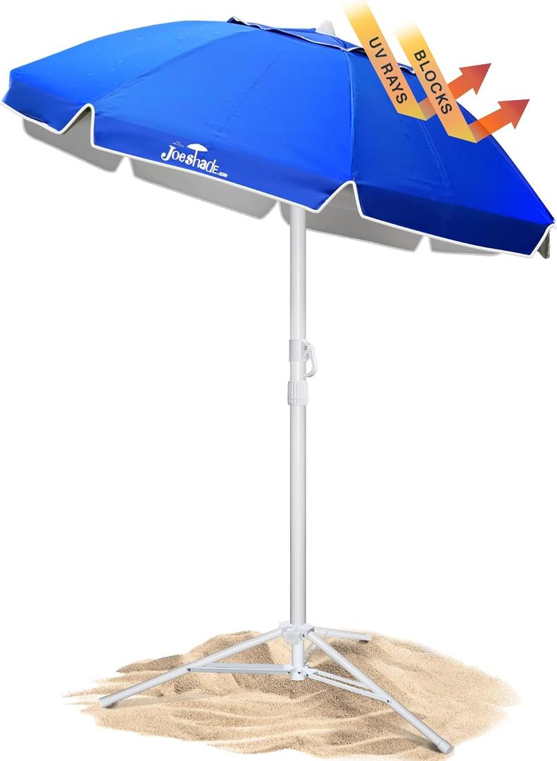 JoeShade Portable UV Sun Shade Umbrella with Tripod Stand  Lightweight, Adjustable, and Instant Sun Protection for Outdoor Sports, Camping, and More  Blue