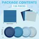 Zhehao 120 Pcs Disposable Paper Dessert Plates and Napkins Set, 7 Inch Party Cake Appetizer Plate with Napkin for Birthday Baby Shower Wedding Easter(Dusty Blue)