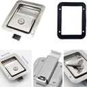 2 Pack Stainless Door Lock Heavy Duty Flush Mount Handle Latch for Trailer Toolbox RV Handle Latch with Gasket Keys