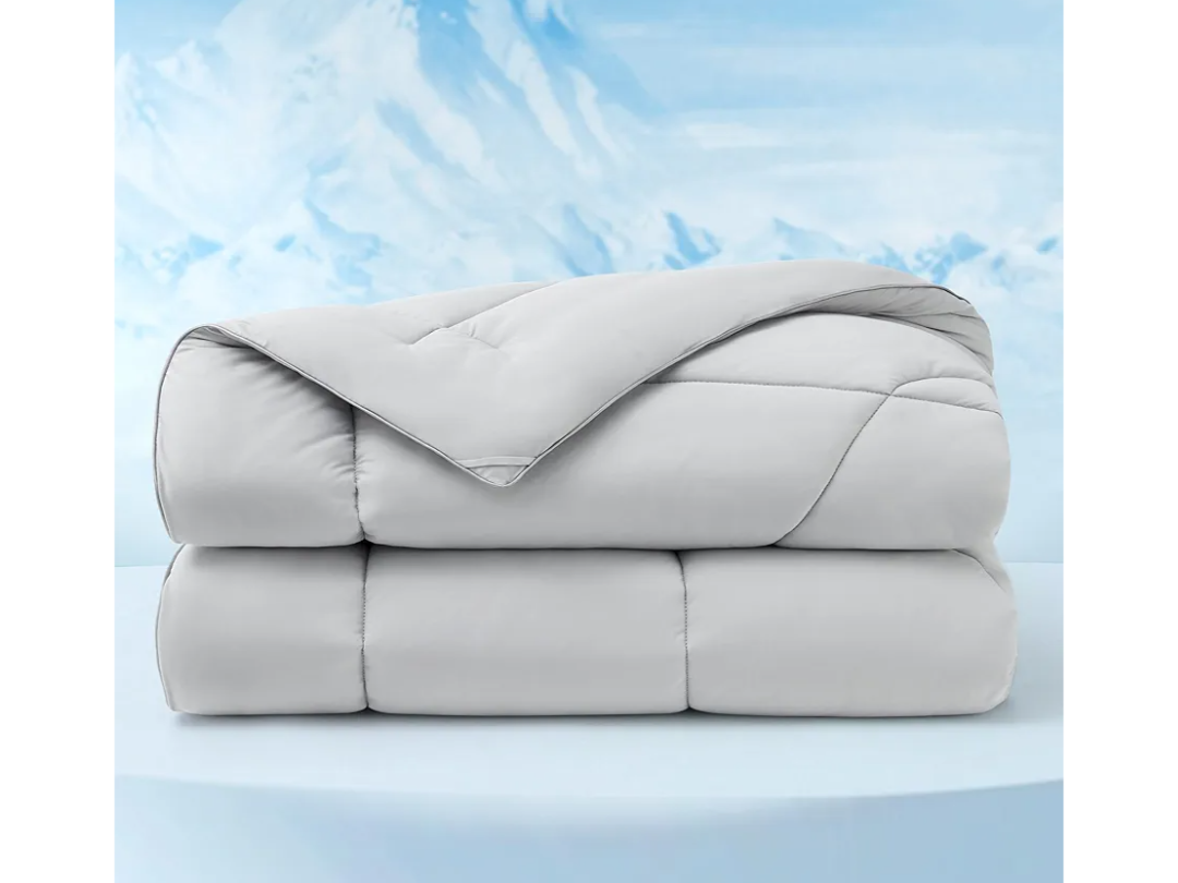 Bedsure Cooling Comforter Queen Size - Cooling Blankets for Hot Sleepers, Lightweight Comforter for Summer with Dual-Sided Cool Tech, Soft Breathable Cold Blanket for Sleeping, Grey, 88x88 Inches