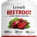 Beetroot Capsules 1300mg Per Serving, Plant-Based Beet Root Extract Supplement, Antioxidant-Rich Superfood Formula, Daily Energy & Active Lifestyle Support, 60 Capsules (1) Expiry: 04/16/2028