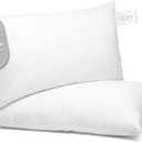 Digital Decor 100% Cotton Luxury Hotel Pillows Standard Size Set of 2, Cooling Down Alternative Bed Pillows for Sleeping, Hypoallergenic Soft Pillows for Side & Back Sleepers, Made in USA, 26" x 20"