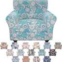 Floral Pattern Stretch Sofa Cover Printed Couch Covers 2 Piece Armchair Slipcover Set with Chair Cushion Cover, Washable Furniture Protector Elastic Living Room Sofa Covers,for Kids Pet (Small, J)