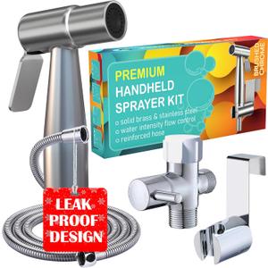 Premium Bidet Sprayer - Handheld Bidet Jet Spray for Toilet | Adjustable Water Pressure | Leak-Proof Stainless Steel Toilet Bidet Sprayer | Muslim Shower | Cloth Diaper Washer | Bathroom Bidet