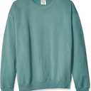 Hanes Originals Fleece, Garment Dyed Pullover, Crewneck Sweatshirts for Men Cypress Green L