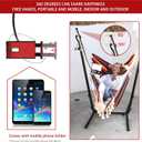 ZEYU Hammock Chair with Stand Double Hammock Chair Bohemian Style with Tassel Mobile Phone Support Manual Adjustable Swing Indoor and Outdoor Garden Porch with Floor mat Reclining Capacity 400 pounds