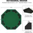 48 Inch Foldable Poker Table Top for 8 Players, Octagon Poker Table Topper with Chips Tray & Cup Holders, Professional Texas Holdem Poker Table Mat with Carrying Bag for Card Casino Games (Green)