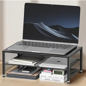 OPNICE Computer Monitor Stand Riser, Laptop Stand for Desk, Desk Organizer for Office, Home and School Supplies, Black