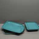Pyrex Colors Tinted (2-Pack, Full Set) Tinted Glass Baking Dish with BPA-Free Lid, Oblong Bakeware Glass Pan For Casserole & Lasagna, Dishwasher, Freezer, Microwave and Pre-Heated Oven Safe, Aqua