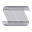 D-BUY 30 Pack 3.5 inch Heavy Duty S Hooks - Plants, Outdoor, Light, Cup, Large Hangers for Kitchen, Bathroom, Bedroom and Office (Silver)