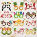 2 x jenlion 36Pcs Party Decorations Paper Glasses,Sunglasses Photo Booth Props,Party Favors for Adults Kids (Summer Luau)
