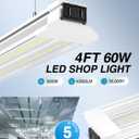ELEKICO Super Bright 60W Led Shop Lights 4FT 2-Pack| Ceiling Or Hanging Mount| 5000K 9000lm Linkable 4' Led Ceiling Garage Lighting Light Fixtures for Garage Shop Workshop Barn Lighting