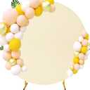 7.2FT Round Wedding Arch Cover for 7.2FT Circle Arch Stand, Thick Polyester Fabric Adjustable Circle Arch Backdrop Cover for Wedding Birthday Party Baby Shower Photography DecorationBeige