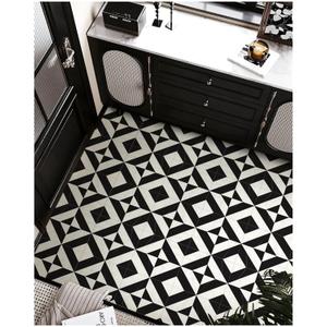 MORCART Peel and Stick Floor Tile - 20 PCS, 11.8" x 11.8" Vinyl Flooring - Waterproof Self-Adhesive Tile Sticker for Bathroom, Kitchen, Dining Room, Bedrooms - Cover 19.4 Sq. Ft, Black & White Marble