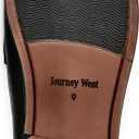 Journey West Mens Dress Shoes Slip on Penny Loafers for Men (US 8.5, Black)