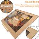 Lavievert Wooden Jigsaw Puzzle Board, Lightweight & Portable Puzzle Plateau Storage Saver with Non-Slip Surface for Games Up to 1500 Pieces - Khaki, 1500pcs