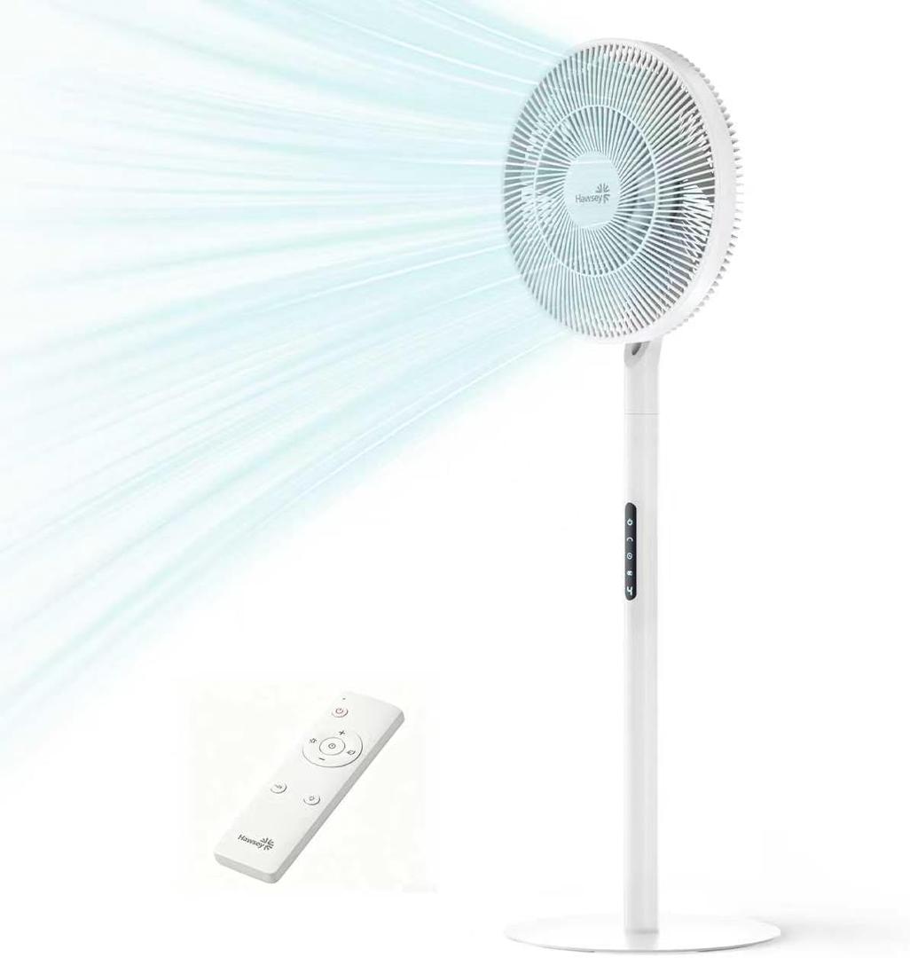 Floor Fan,Pedestal Fan,Ultra Slim 2-in-1 Desk Fan, USB C Powered Charge,Compatible with Power Bank,Stand Fan with Remote,Adjustable Portable Fan for Bedroom, Office, RV, Camping,Indoor/Outdoor (WHITE), Medium