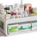 Drawertype Plastic Storage Box Organizer/Medicine Box - Multifunctional Storage Container,Family Medicine Box Organizer,Organize Medications,Stationery,Office Items,Etc,Easy Access(2 Layer-Large)