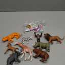 18 Pcs Jungle Animal Birthday Party Decorations Mini Birthday Hat Animal Figure Model Cake Toppers with Mini Hat for Birthday Party, Wild Animals Themed Party