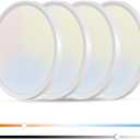4PK Dimmable 15.8 Inch Led Ceiling Light Flush Mount, 34W, 3060LM, 3000K/3500K/4000K/5000K/6500K CCT, 0.98" Super Slim Close to Ceiling Round Flat Panel Light for Hallway,Kitchen ect, White