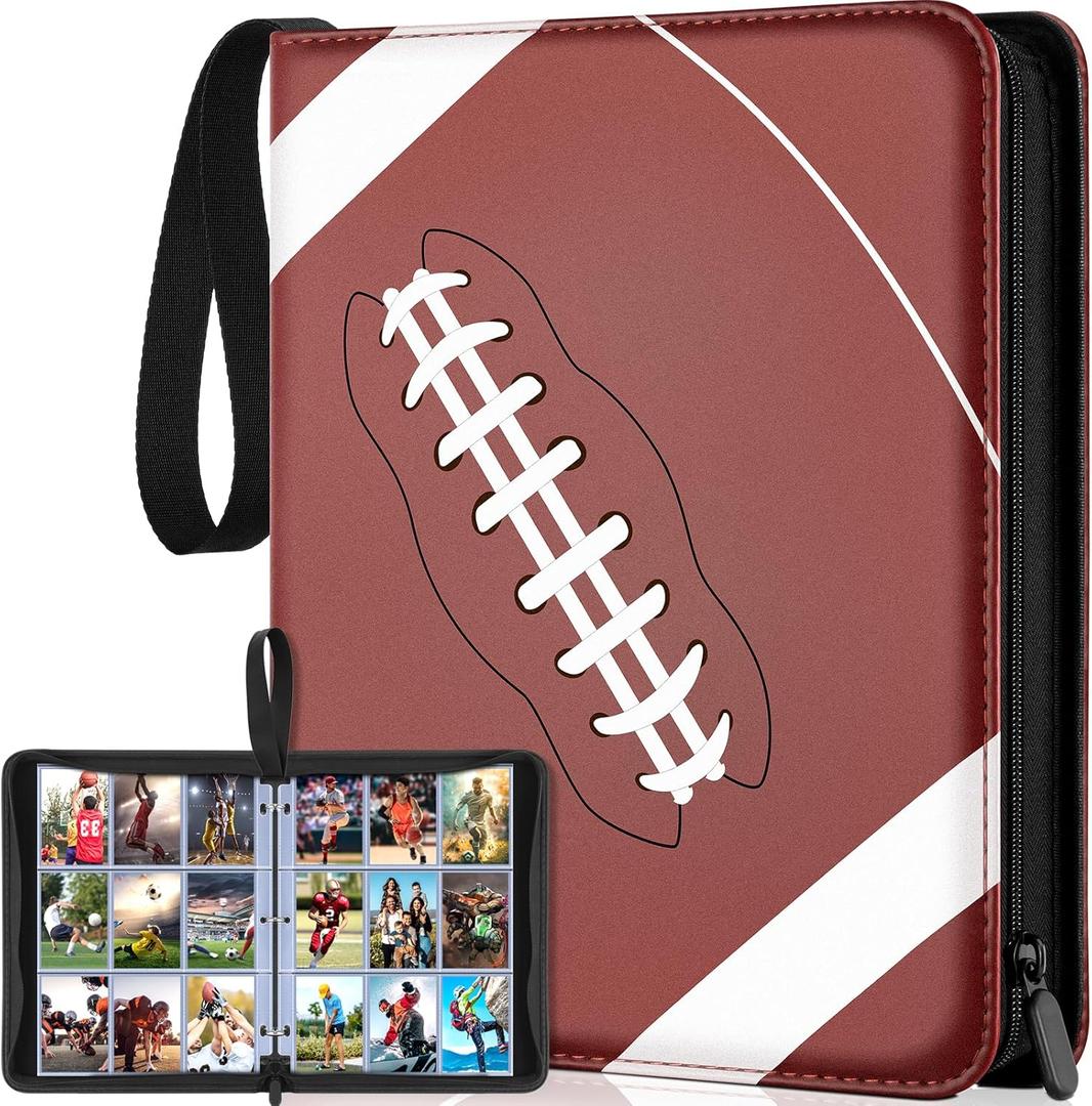 900 Pockets Football Card Binder Sleeves for Trading Cards, 9-Pocket Football Card Sleeves Album Holder Protectors for Basketball Baseball Sports Cards