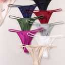 Murimia G-String Thongs for Women No Show Underwear Breathable Low Rise T-back Bikini Panties 1-6 Pack