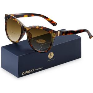 EASY READ Bifocal Reading Sunglasses for Women Fashion Sun Readers UV400 Protection(Magnification 2.50, Turquoise)