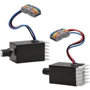 DC Motor Speed Controller 12V 24V 10A PWM, Universal Electronic Stepless Variable Regulator Switch with Heat Sink & Lever Wire Connectors for Easy Wiring, Car Truck Fan Heater Blower Control