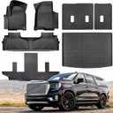 Car Floor Mat for Suburban Yukon XL: TPE Rubber Front Rear Backrest Cargo Liner - All Weather Interior Accessories for Chevy Suburban for GMC Yukon XL Bucket Seat 2021 2022 2023 2024 2025
