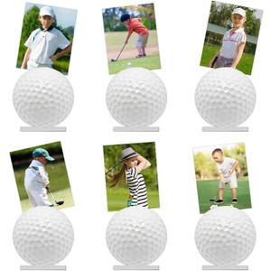 16Pcs Golf Photo Stand Golf Party Decorations Table Number Card Place Holder Sticky Note Holder Hole In One Table Centerpieces Hole In One Birthday Party Supplies