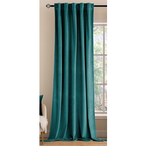 MIULEE Teal Velvet Curtains 90 inches 1 Panels - Luxury Blackout Curtains for Bedroom Living Room Thermal Insulated Super Soft Window Drapes Rod Pocket & Back Tab, W 52 x L 90 inch
