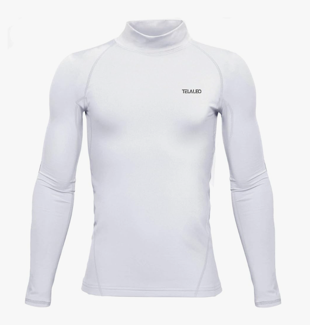 Youth Boys Girls Thermal Compression Shirt Fleece Lined Turtle Neck Top Athletic Base Layer Undershirt Size M