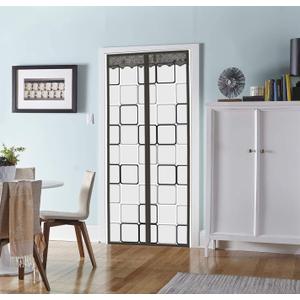 Insulated Door Curtain Magnetic Thermal - 36x82 inch Insulated Door Cover for Winter Doorways Keep Cold/Heat Out Stop Wind Self-Closing for Air Conditioner Room, Kitchen, Bedroom, Back Door, Living (White)