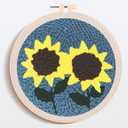 Amphol Punch Needle Kits for Adults Beginner, Sunflowers Punch Needle Embroidery Kit with Hoop, Instruction Guide, Great Gift Home Deocr - 20x20 cm (SCCX-1)