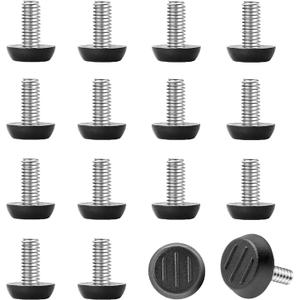 1/4-20UNC Thread Adjustable Furniture Levelers Table Feet Screw in Threaded, Screw on Chair Foot Glides Leveling for Tables, Chairs, Furniture Legs-16 Pcs (1/4-20UNC-16PCS)