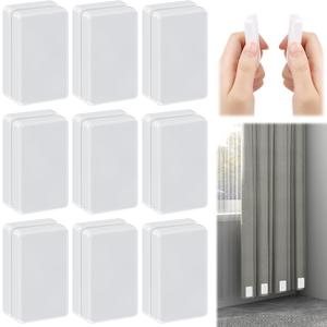 Phoncoo 18pcs Outdoor Curtain Weights, Plastic Wrapped Magnetic Drapery Weights, Waterproof Heavy Duty Curtain Magnets Flag Weights for Heavy Wind, Shower Outside Curtain, Tablecloth (White)