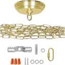 10 Feet Heavy Duty Gold Chain with 5" Light Canopy Kit for Chandelier, Swag Light Kit Light Fixture Mounting Bracket for Hanging Light