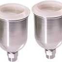 125 cc Aluminum Gravity Feed Paint Cup with Nylon Lid, 2 pcs kit